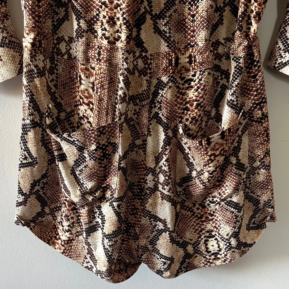 Melissa Odabash Brown and Cream Snakeskin Print Romper - Picture 4 of 5